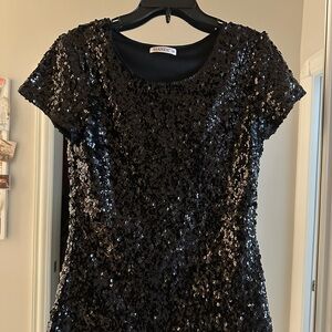 Women's Black Sequin top